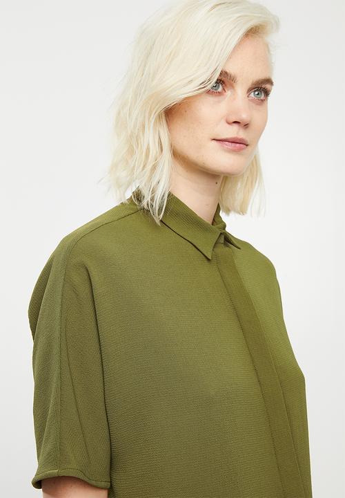 Superbalist - Georgette boxy shirt - olive