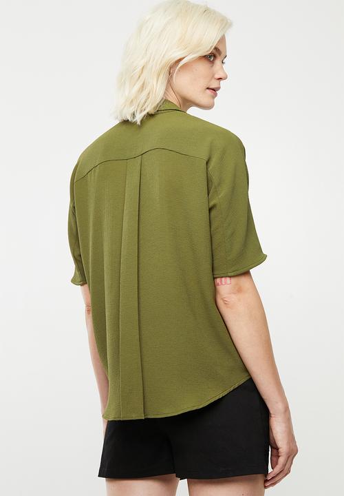 Superbalist - Georgette boxy shirt - olive