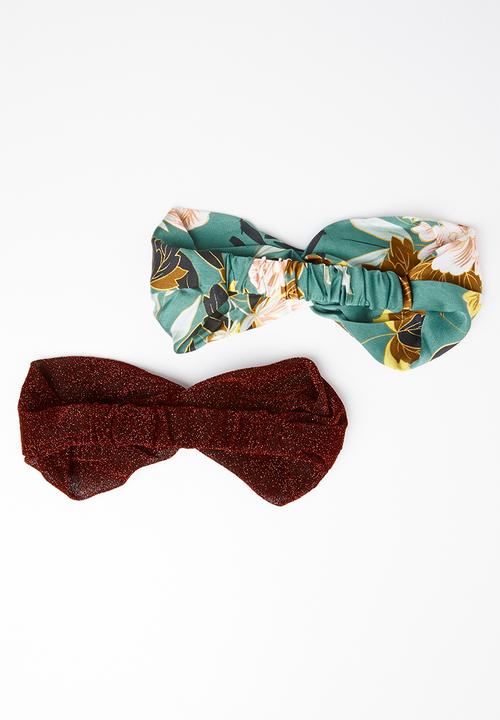 STYLE REPUBLIC - Floral and shimmer lurex headband twinpack - multi