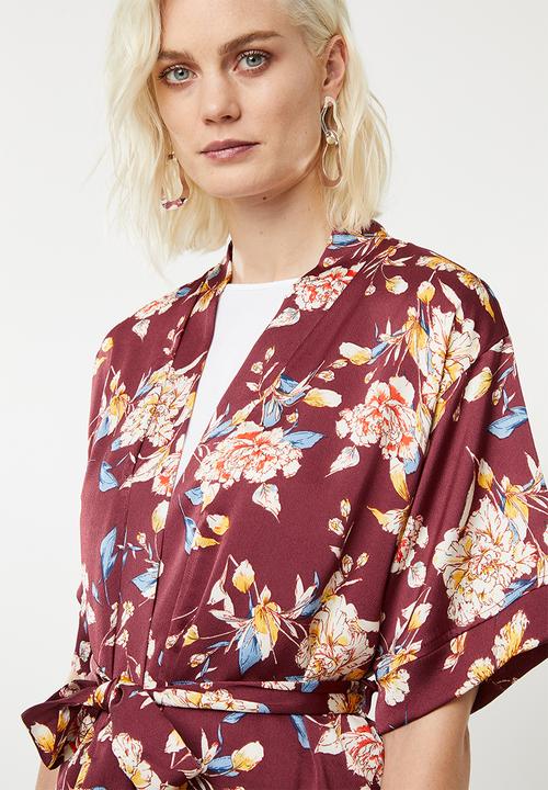 Superbalist - Soft kimono - maroon 