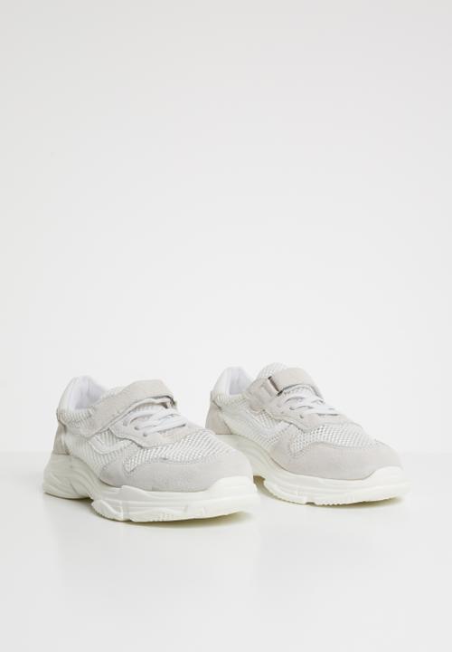 Pop Candy - Sueded knit sneaker - white