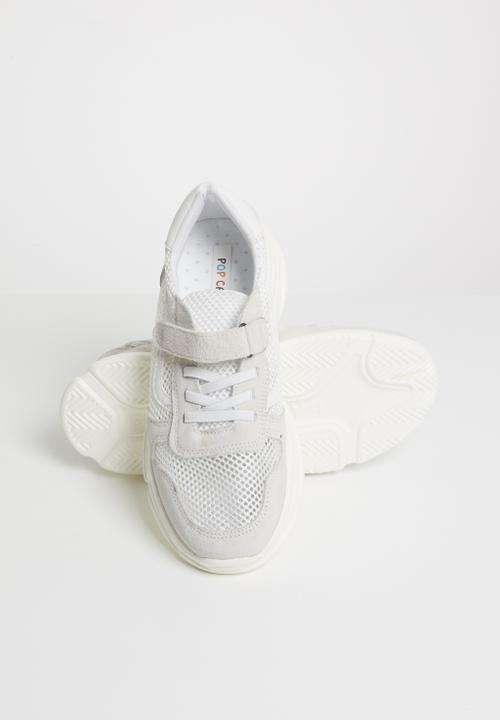 Pop Candy - Sueded knit sneaker - white