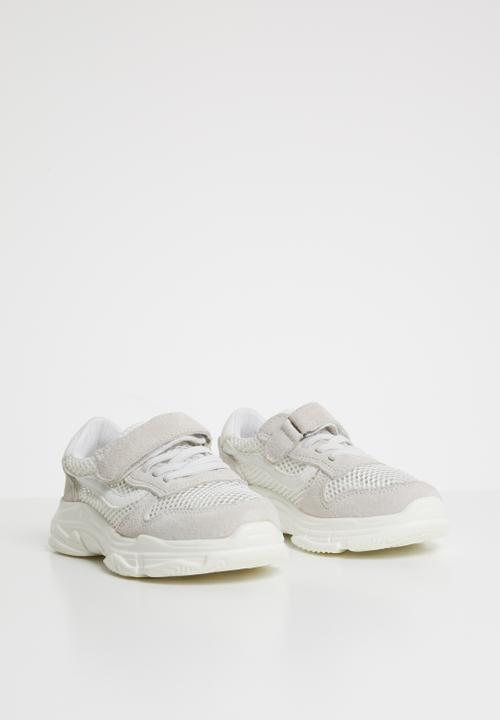 Pop Candy - Sueded knit sneaker - white