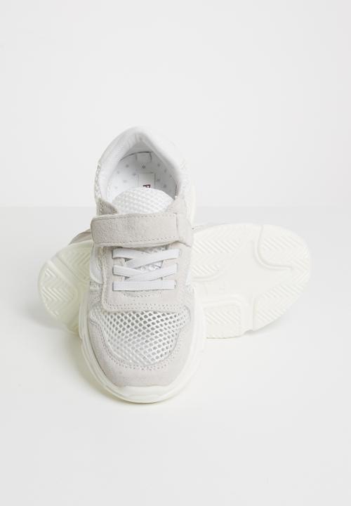 Pop Candy - Sueded knit sneaker - white