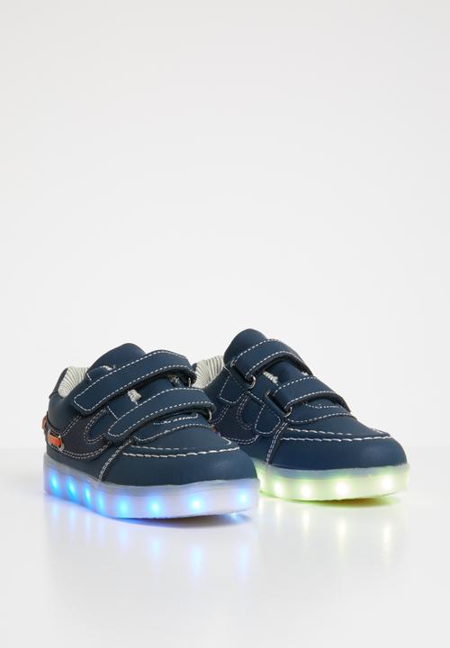 Pop Candy - Velcro strap light up sneaker - blue