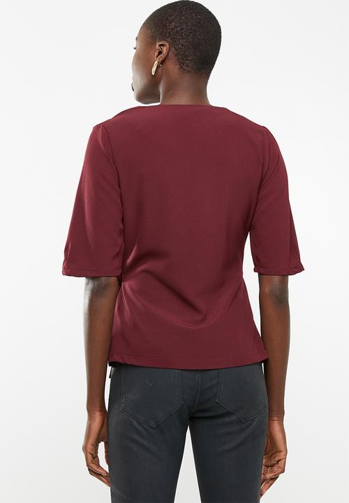 STYLE REPUBLIC - Wrap blouse - burgundy