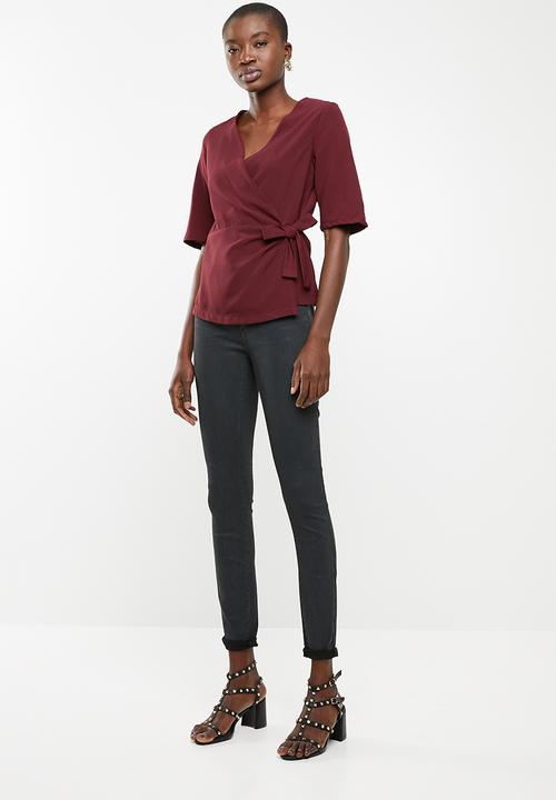 STYLE REPUBLIC - Wrap blouse - burgundy