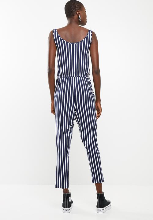 c(inch) - Easy fitting jumpsuit - navy & white