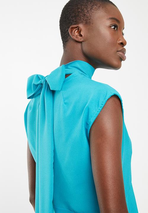 STYLE REPUBLIC - High neck kittybow blouse - turquoise