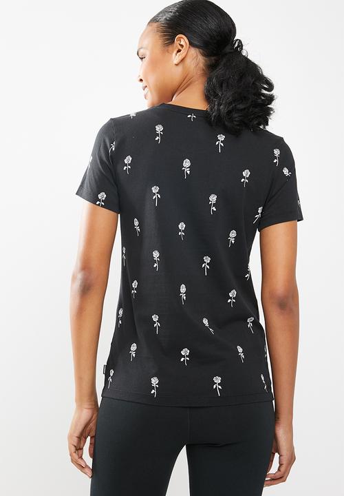 Converse - Rose print tee - black