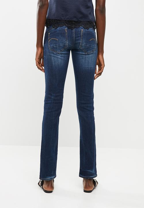 G-STAR - Midge saddle mid waist straight jeans - blue 