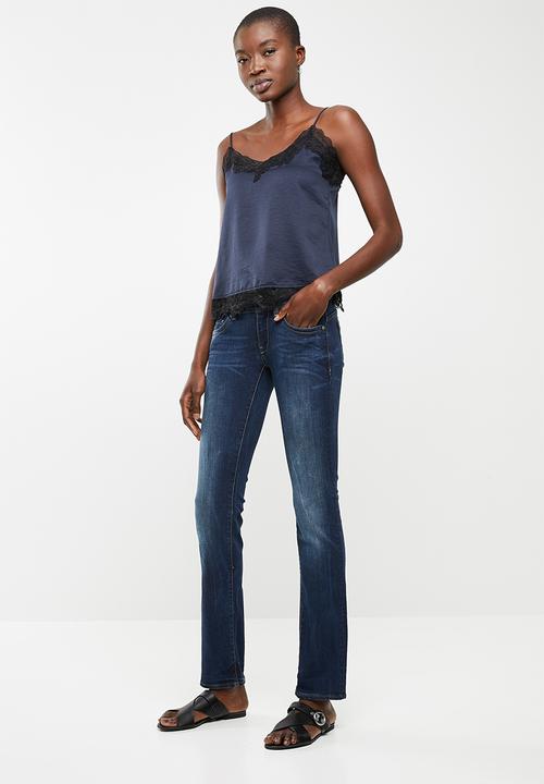 G-STAR - Midge saddle mid waist straight jeans - blue 