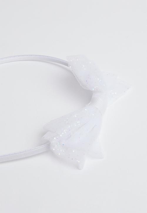 Pop Candy - Bow detail headband - white