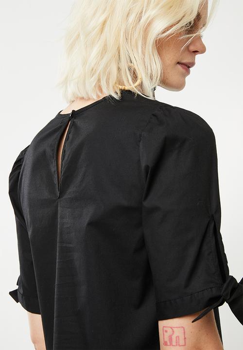 Superbalist - Tie sleeve blouse - black 