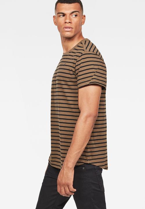 G-STAR - Starkon stripe T-shirt - black & tan