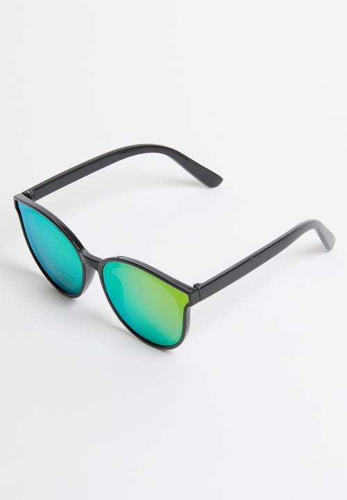 Pop Candy - Oversize reflective sunglasses - black
