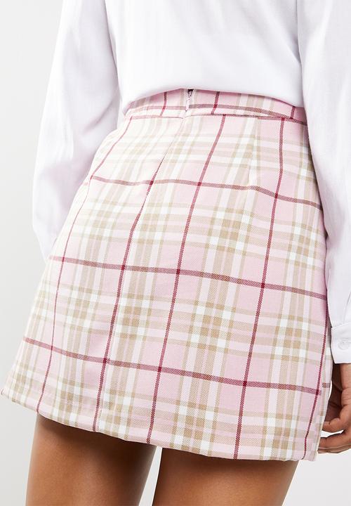 New Look - Tartan kilt - pink