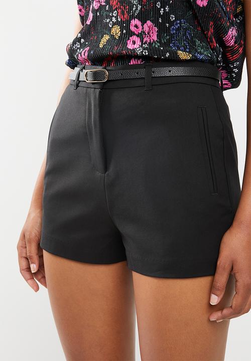 New Look - Premium belted short - black