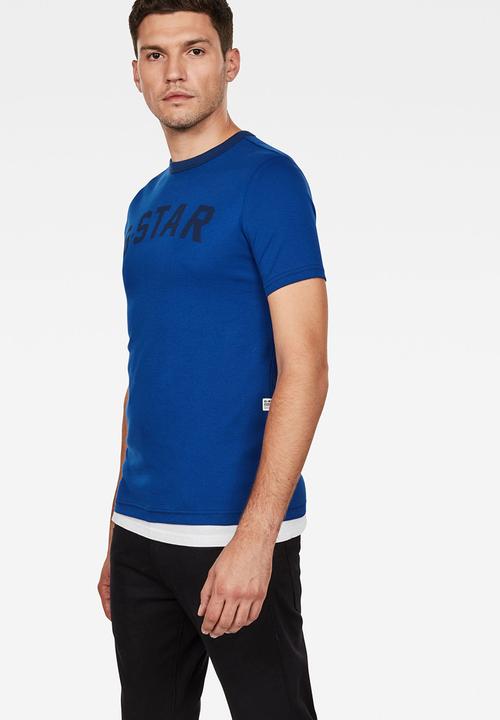 G-STAR - Graphic 16 slim tee - blue