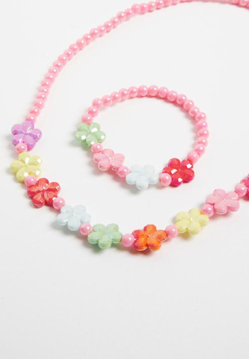 Pop Candy - Necklace and bracelet set - pink