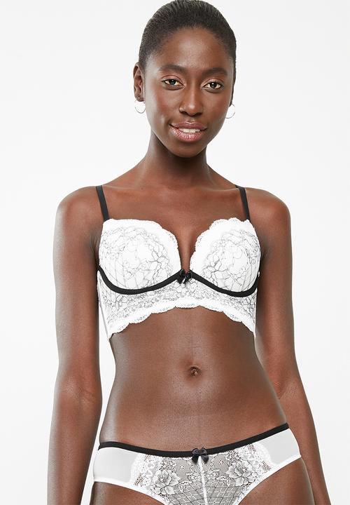 New Look - Mono double layer lace bra - black