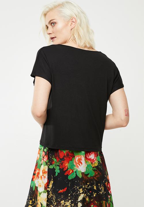Superbalist - Slub v-neck tee - black