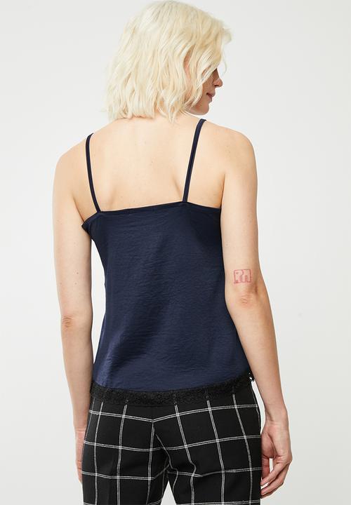 Superbalist - Lace detail cami - navy