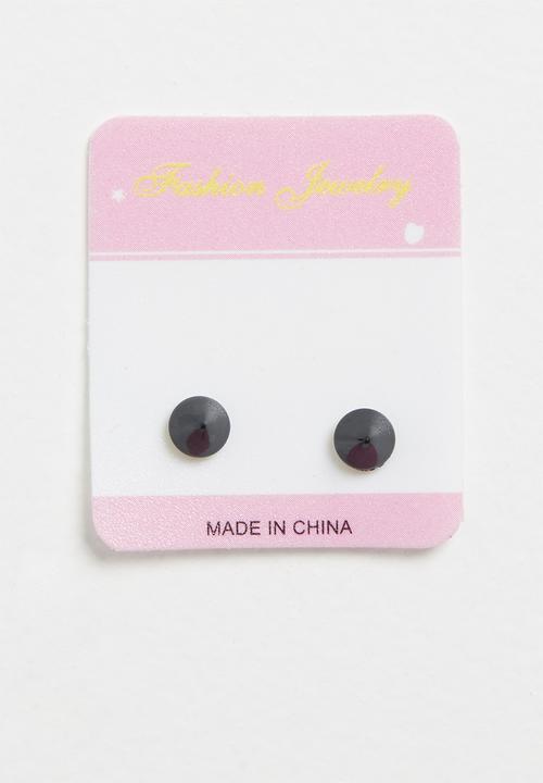 Pop Candy - Diamante earrings - black