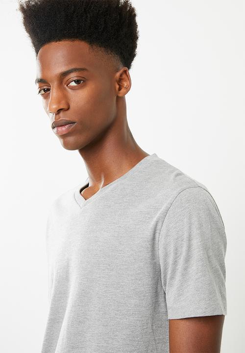 Superbalist - V-neck short sleeve 2 pack tee - navy & grey melange