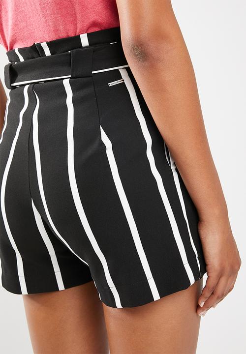SISSY BOY - Stripe shorts - black & white