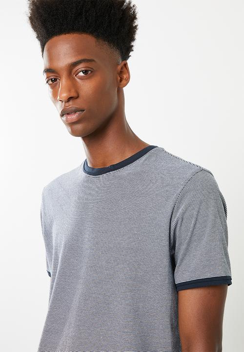 Brave Soul - Gandal T-shirt - navy & white 