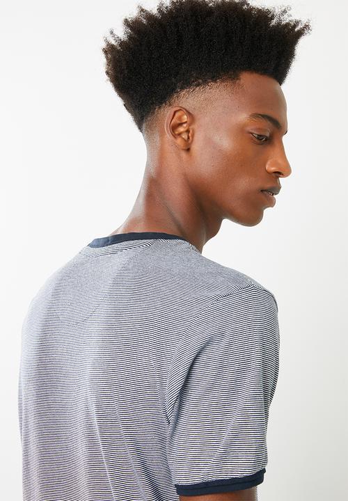 Brave Soul - Gandal T-shirt - navy & white 