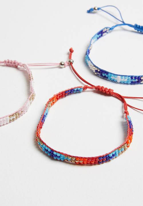 Pop Candy - 6 piece printed  bracelets - multi 