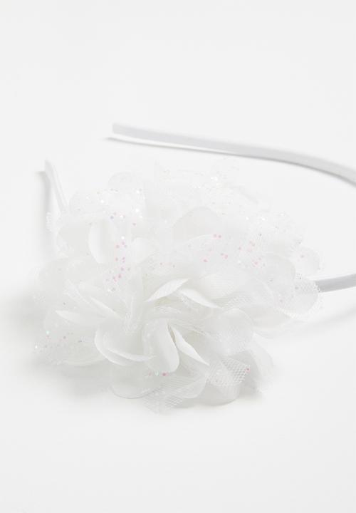 Pop Candy - Flower detail headband white