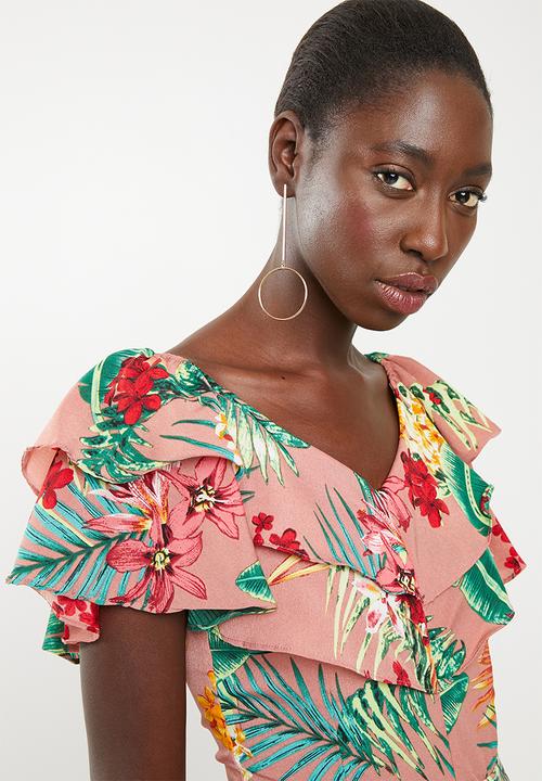 STYLE REPUBLIC - Bardot jumpsuit - Pink floral