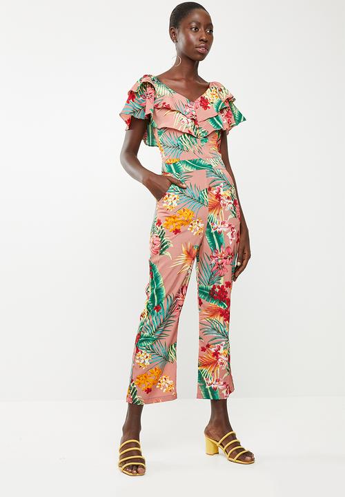 STYLE REPUBLIC - Bardot jumpsuit - Pink floral