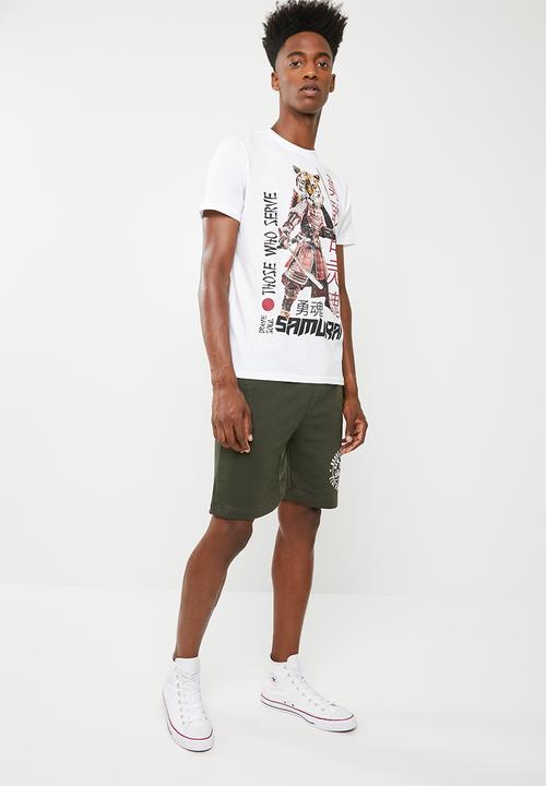 Brave Soul - Tiger T-shirt - white