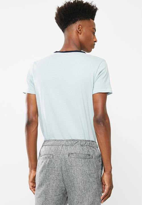 Brave Soul - Haus short sleeve raw hem T-shirt - blue
