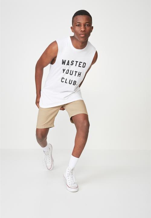 Cotton On - Tbar muscle - white 