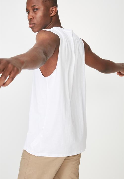 Cotton On - Tbar muscle - white 
