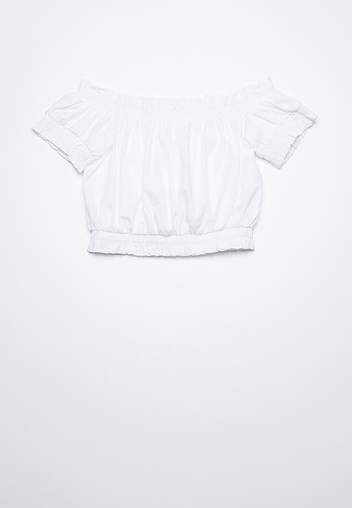 Rebel Republic - Bardot woven blouse - white 