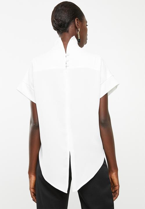 DAVID by David Tlale - Sarafina short sleeve blouse - white