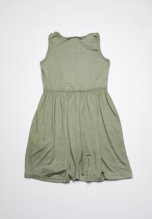 Rebel Republic - Dress with shoulder detail - khaki