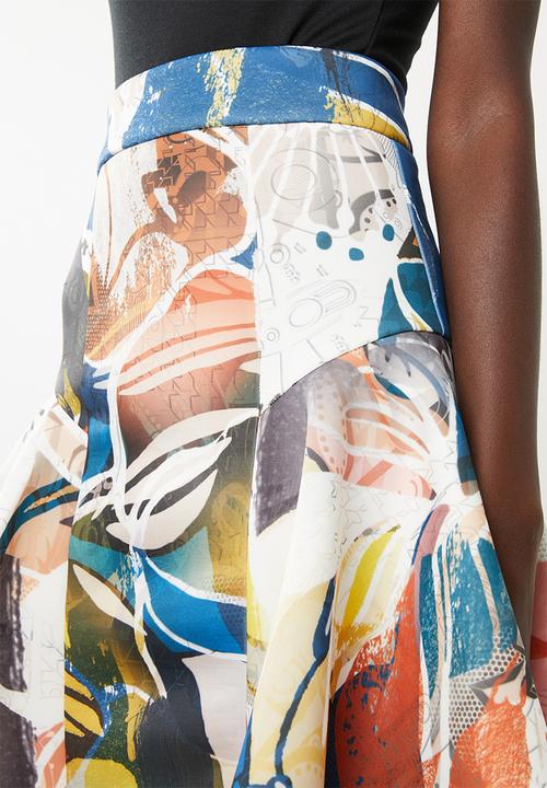 DAVID by David Tlale - Pata pata skirt - blue, orange & white