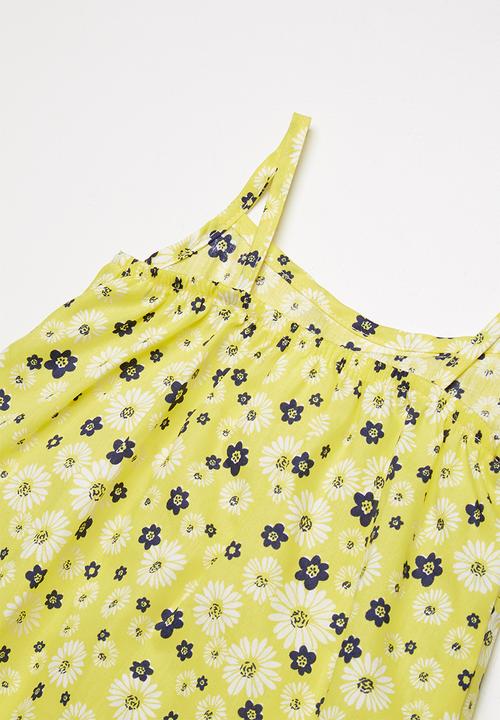 Pop Candy - Frill Summer ditsy print dress - yellow