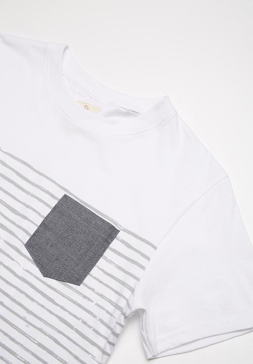 Lizzard - Amiel stripe tee - white