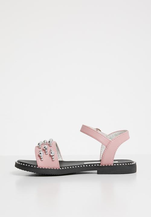 Pop Candy - Silver bead sandals - pink