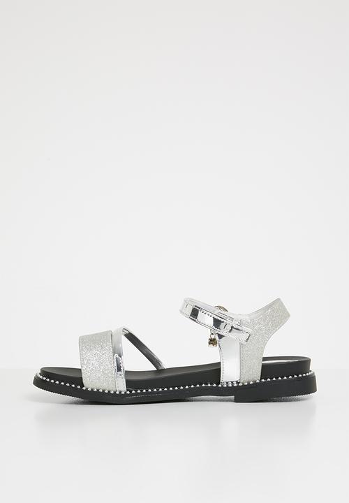Pop Candy - Metalic crossover sandals - silver