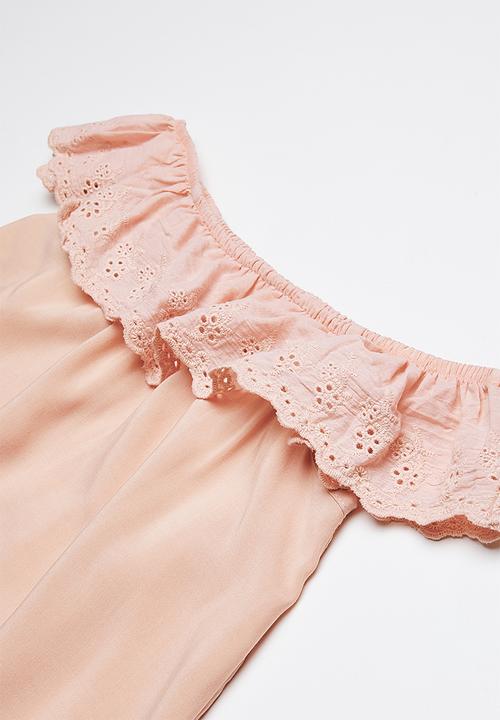 Rebel Republic - Bardot frill dress - apricot