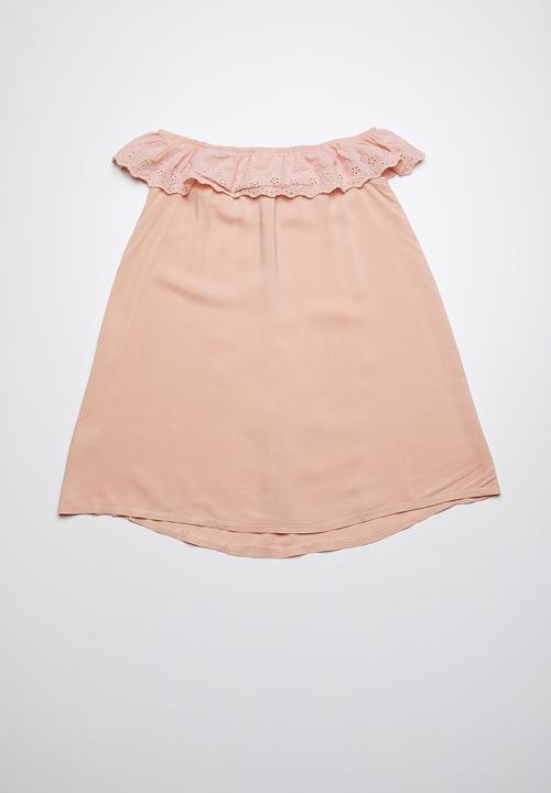 Rebel Republic - Bardot frill dress - apricot